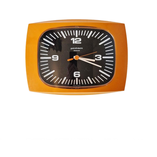 70's Vintage Klok Oranje Klok Wandklok Clock 1