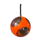 Mid Century Oranje 'Bug Eye' Massive Hanglamp / Space Age Light Fixture Door Luigi Colani thumbnail 1