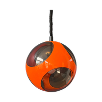 Mid Century Oranje 'Bug Eye' Massive Hanglamp / Space Age Light Fixture Door Luigi Colani