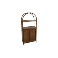 Donkere Rotan Kast Met Deuren, Vintage Kinderkast