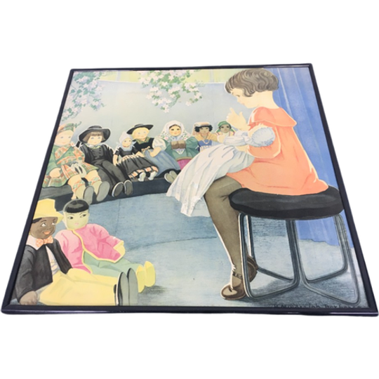 Litho - Meisje Met Poppen Schoolklasje 1