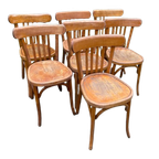 6 + 1 Baumann Bistrostoelen Keukenstoeln Café Stoelen Frans thumbnail 1