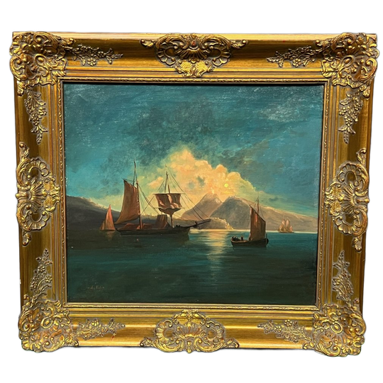 A. Kubin. "nachtelijk Zeelandschap". 1