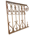 Antiek Smeedijzeren Hekwerk 19E Eeuws 79 X 82 Cm thumbnail 1