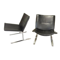 2 Deens Design Vintage Eagle Leren Fauteuils, Kebe Mobler