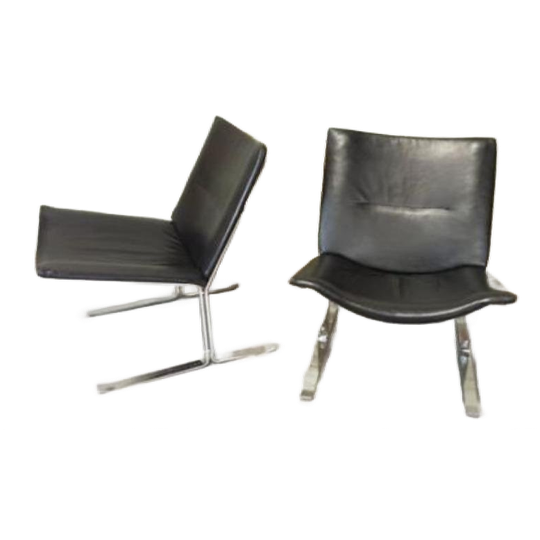 2 Deens Design Vintage Eagle Leren Fauteuils, Kebe Mobler 1