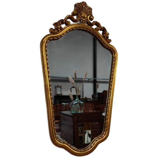 Vintage Goudkleurige Regency Spiegel Kuifspiegel Schouwspiegel 107 1