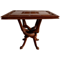 Afrikaans Houtsnijwerk Tafel Vintage