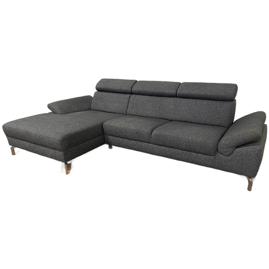 Montel Grijze Stoffen Hoekbank – Verstelbare Hoofd- En Armsteunen – Ruim & Comfortabel – Gratis Levering Nl & Be 1