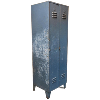 Vintage Kledingkast Kast 2 Deurs Lockerkast