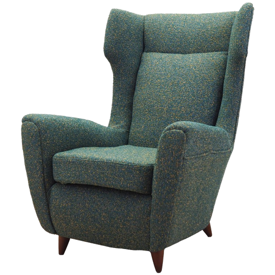 Groene fauteuil, Italiaans design, jaren 70, Productie: Italië 1