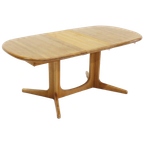 Vintage Deense Ovalen Uitschuifbare Eettafel Tafel Massief Hout thumbnail 1