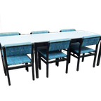 Set Van 6 Vintage Design Stoelen Met Uittrektafel Cees Braakman Pastoe Japanse Serie Jaren '60 thumbnail 1