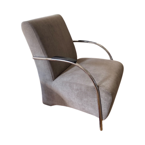 Grijze Fauteuil Ribstof