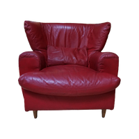 Rood Leren Lounge Fauteuil Door Calia Italia, 1990S