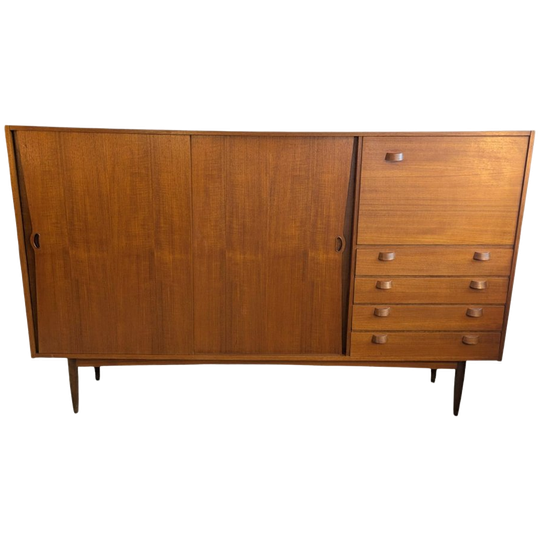 Vintage Teakhouten Highboard Jaren '60 1