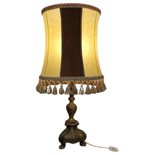 Vintage Messing Schemerlamp, Tafellamp, Lamp