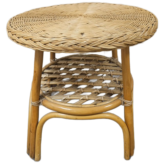 Rotan Vintage Ronde Salontafel 1