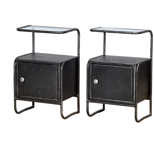 Set Ijzeren Nachtkastjes, 1950’s 1