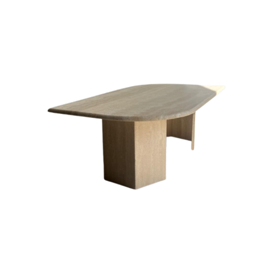 Organic Shape Travertin Coffee Table 1