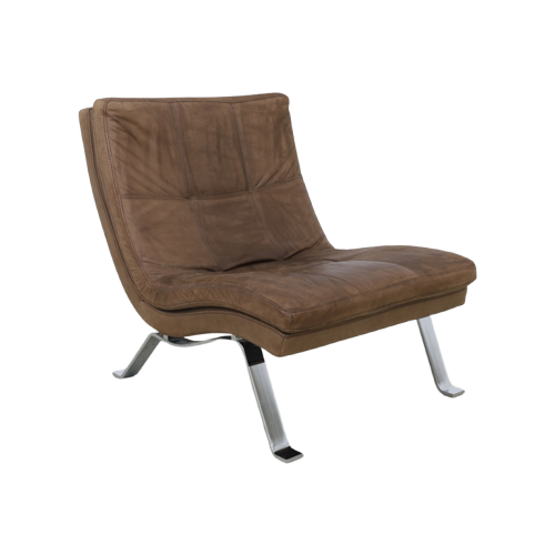 Deense Design Fauteuil Leer Rvs