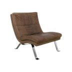 Deense Design Fauteuil Leer Rvs thumbnail 1