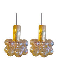 2x Vintage Helena Tynell Glashütte Limburg Hanglamp Lamp
