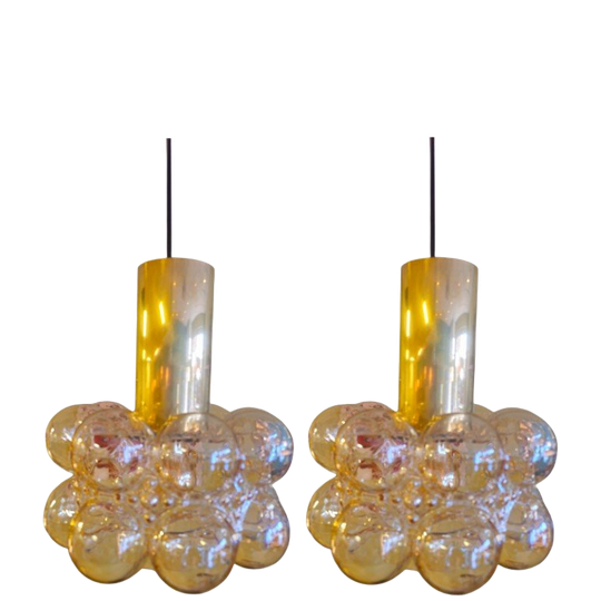 2x Vintage Helena Tynell Glashütte Limburg Hanglamp Lamp 1