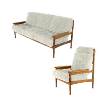 Fluffy Bank + 2 Fauteuil 'Sliedrecht' Vintage