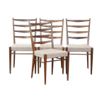 Set Van 4 Vintage Teakhouten Pastoe Cees Braakman Jaren ’60 Design Eetkamerstoelen thumbnail 1