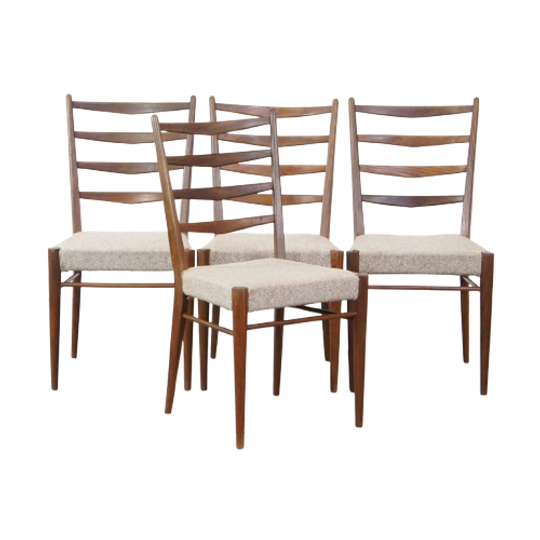 Set Van 4 Vintage Teakhouten Pastoe Cees Braakman Jaren ’60 Design Eetkamerstoelen 1