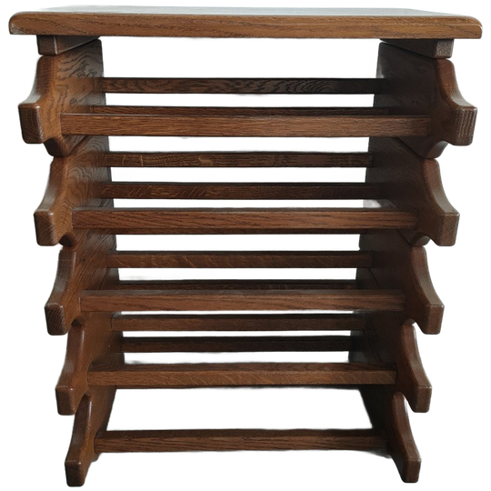 Eikenhout Stapelbaar Wijnrek/flessenrek Jaren 70 Scandinavische Stijl (5 Hoog) 1