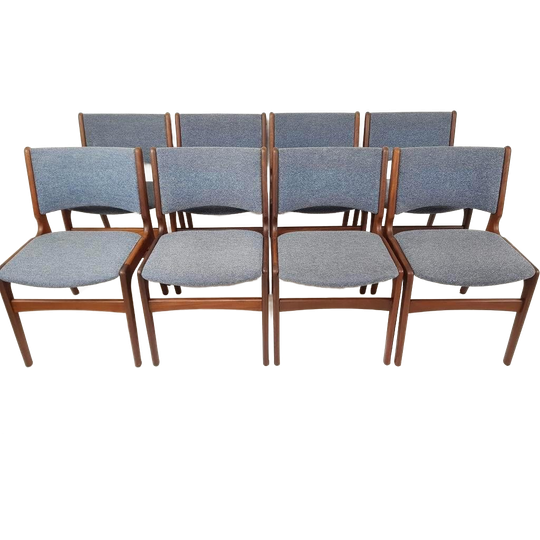 8 Teakhouten Vintage Deense Stoelen Erik Buch Model 89 1