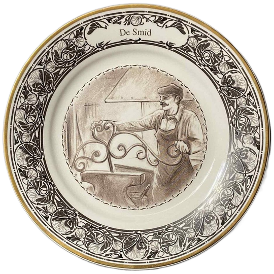 Bord (6) - Porselein - Complete Set - Werkers Van Toen 1