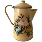 Vintage Haïti Grote Sier Theepot Met Beide Kanten Rozen Dessin thumbnail 1