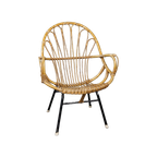 Rotan Fauteuil Met Armleuningen, Dutch Design, 1960 thumbnail 1