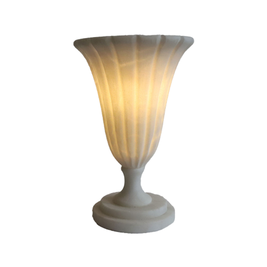 Vintage Marmeren Tafellamp Kelk Vorm Romeinse Stijl, Italy Jaren '70 1