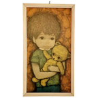 Jaren 70 Vintage Schilderij Druk Prent thumbnail 1