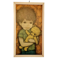 Jaren 70 Vintage Schilderij Druk Prent