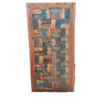 Kleurrijke Eettafel Gemaakt Van Sloophout Afm. 180 X 90cm thumbnail 1