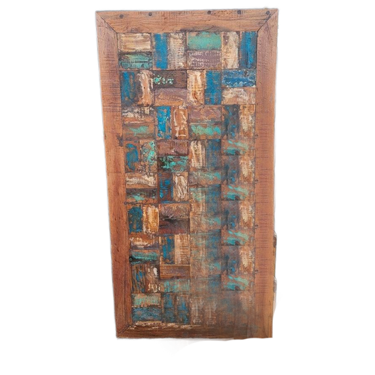 Kleurrijke Eettafel Gemaakt Van Sloophout Afm. 180 X 90cm 1