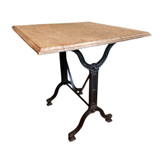 Vintage Bistro Tafeltje Eiken Blad Tuintafel Café Eettafeltje Frans 1
