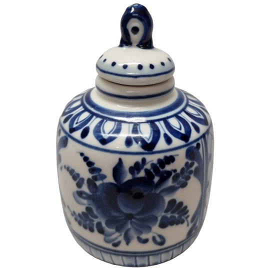 Vintage Russisch Gzhel Porseleinen Potje, Jaren 70 1