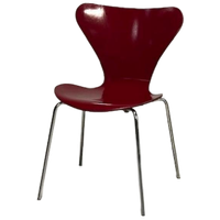 Fritz Hansen Vlinderstoel Arne Jacobsen Vintage Bordeauxrood