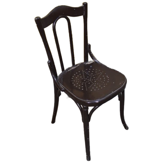 Vintage Houten Caféstoel Met Warme Uitstraling 1