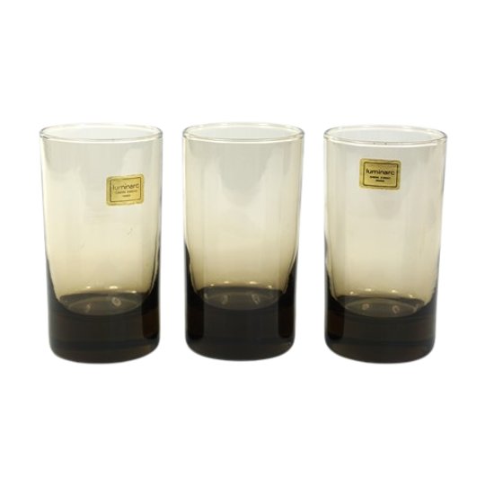 3 Vintage Glazen Luminarc Rookglas 1