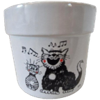Grappige Retro Bloempot Met Katten Poes Afbeelding thumbnail 1