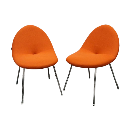 Artifort Set Van 2 Cocon Fauteuils Oranje Fauteuil Stoel