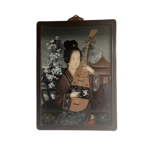 Chinese ‘achterglas’ Eglomisé Schilderij Vintage 1