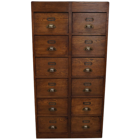 Vintage Dutch Oak Apothecary / Filing Cabinet, 1930s 1